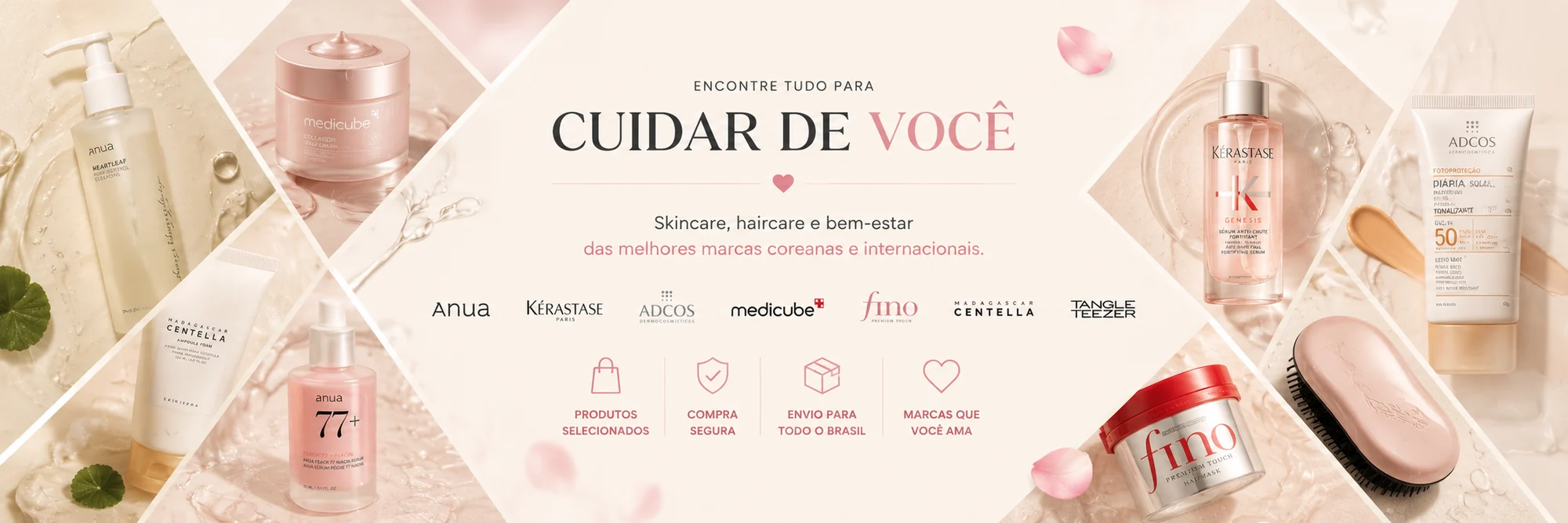 Encontre tudo para cuidar de você. Skincare, haircare e bem-estar das melhores marcas coreanas e internacionais.