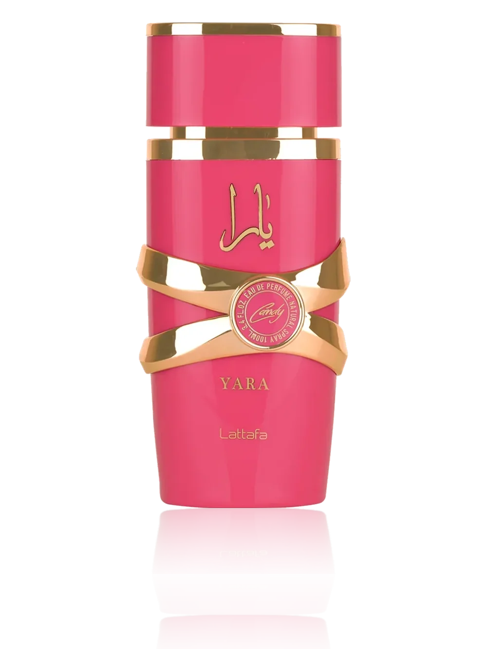 Frasco de Lattafa Yara Candy 100ml visto de frente